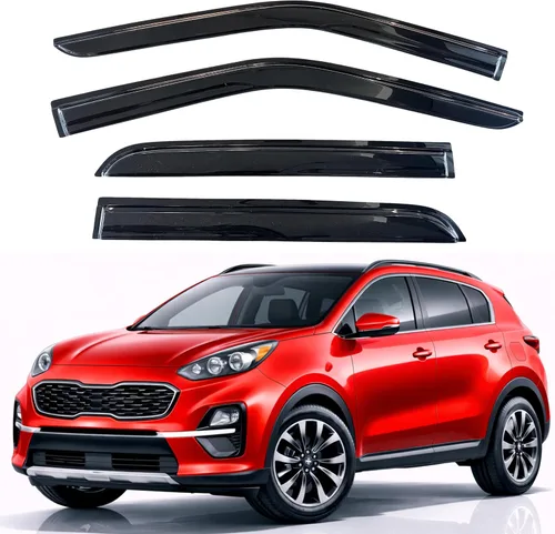 Miniatura 97 de KPY Visor de ventana compatible con Hyundai Tucson 2021-2025, 4 piezas de deflector de ventilación para ventana lateral, estilo Mugen, protector
