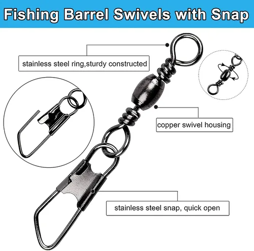 Miniatura 4 de Kit de aparejos de pesca, 160 piezas de bobbers básicos y ganchos surtidos con círculo de pulpo, ganchos de cebo, pesas de platina, caja de aparejos