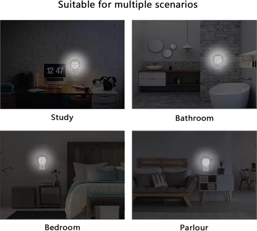 Miniatura 5 de Vdsrup Juego de 2 luces nocturnas personalizadas con enchufe, luz nocturna LED, lámpara con sensor automático del atardecer al amanecer