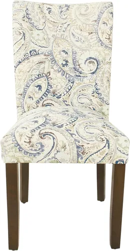 Miniatura 222 de Homepop Silla de comedor con detalles festoneados, sillas de comedor Parsons tapizadas, muebles decorativos para el hogar, tejido gris claro