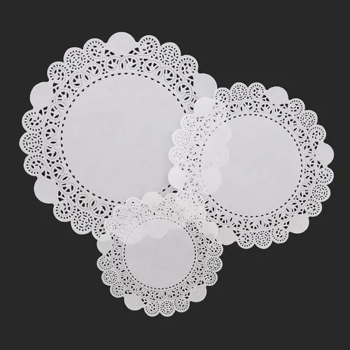 Miniatura 4 de AmerCareRoyal - Tapones de encaje, redondos, 8.0 in, blanco, 5,000/cartón