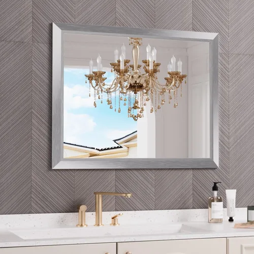 Miniatura 101 de Amorho Espejo de Baño Negro, Espejos de Pared de 24x30 Pulgadas con Marco de Metal Grueso para Sobre el Fregadero, Dormitorio, Sala de Estar