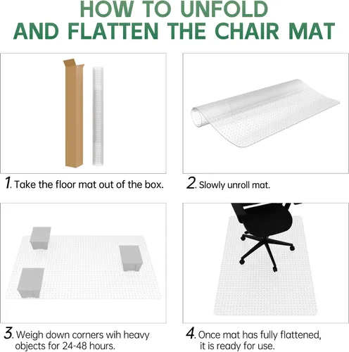 Miniatura 7 de Tapete para silla de oficina para alfombra, tapete grueso transparente para silla de escritorio para alfombras, tapetes de plástico para sillas