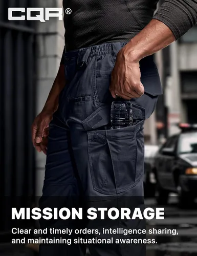 Miniatura 176 de CQR – Pantalones tácticos elásticos tipo cargo para hombre, resistentes al agua, de tela ripstop (antidesgarros), ligeros, ideales para uso diario