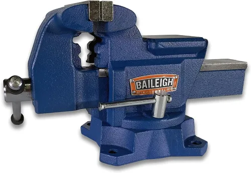 Baileigh Tornillo de banco industrial, ancho de mandíbula de 4-1/2", apertura máxima de 5" (BV-4I)