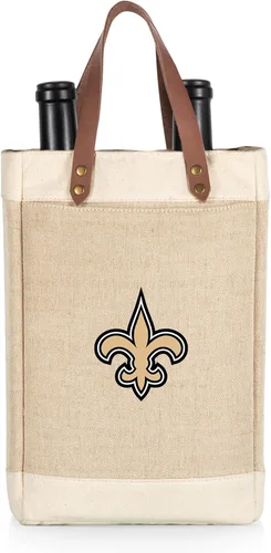 Miniatura 13 de PICNIC TIME NFL Pinot - Jute 2 Bottle Insulated Wine Bag - Wine Tote Bag - Wine Gift Bag, (Beige)