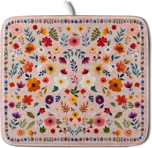 Miniatura 64 de Alfombrilla de secado de platos para encimera de cocina pequeña absorbente de café de otoño Alfombrilla de secado de microfibra de bosque de otoño