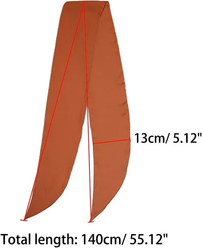 Miniatura 13 de Allegra K Bufandas flacas puras de color sólido liso para mujer, banda larga para el pelo
