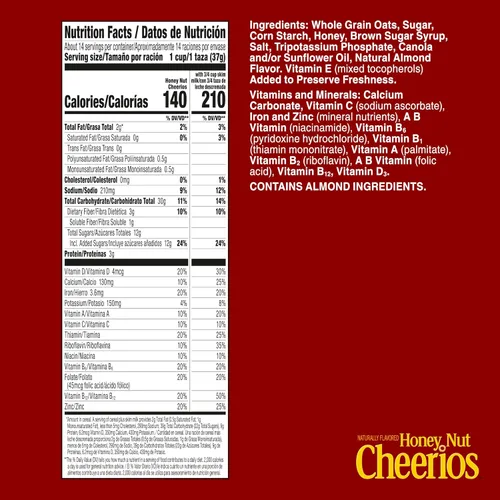 Miniatura 2 de Cereales para desayuno con avena Cheerios Honey Nut, sin gluten, 18.8 onzas