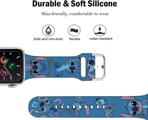 Miniatura 3 de Compatible con Apple Watch Band Stitch Art de 1.496 pulgadas/1.575 pulgadas/1.614 pulgadas/1.654 pulgadas (Serie 10), correa mágica de silicona