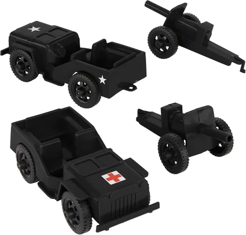 Miniatura 5 de TimMee Combat Patrol Willys & Artillery - Juego negro de 4 piezas fabricado en Estados Unidos