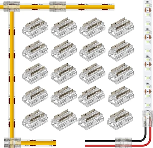 Miniatura 9 de RGBZONE 10 conectores de tira LED de 2 pines, 0.315 in de ancho, sin cables, sin cables, sin soldadura, conector rápido para tiras de luz LED de un