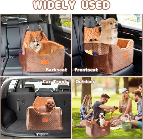 Miniatura 7 de AlfaTok Asiento elevador de espuma viscoelástica para perro con funda extraíble lavable, asiento elevado de automóvil para mascotas, asientos