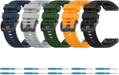 Miniatura 2 de Compatible con Garmin Fenix 6X, correa de silicona de 0.86 pulgadas de ancho, repuesto para Garmin Fenix 6X/fenix 6X pro/Fenix 6X Sapphire/Fenix