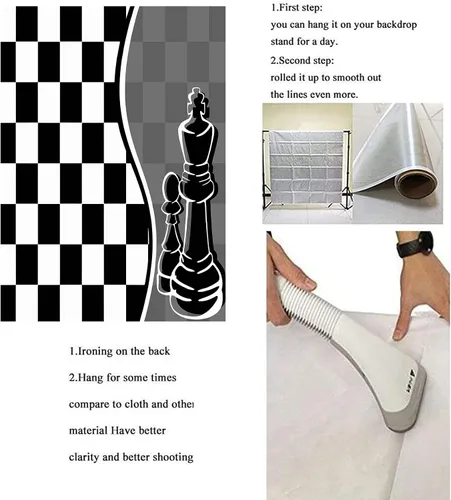 Miniatura 5 de Fondo de fondo de fotografía a cuadros en blanco y negro de 3 x 5 pies, decoración moderna y sencilla para fiesta de cumpleaños, pancarta