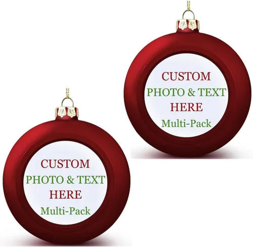 Miniatura 10 de Adornos de Navidad personalizados, texto fotográfico, haz tu propio adorno de cerámica de porcelana, regalo de recuerdos para decoración de Navidad