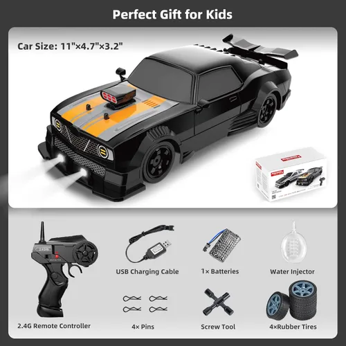 Miniatura 6 de Coche de Deriva RC 1/16 2.4GHz 4WD Coches de Control Remoto, Coches RC de Deriva Recargables de Alta Velocidad con Spray, Luces Geniales