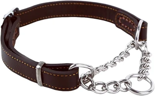 Miniatura 8 de Love Dream Martingale - Collar de cuero para perros de entrenamiento, cadena de acero inoxidable antiescape, sin tirones, para perros pequeños, Negro