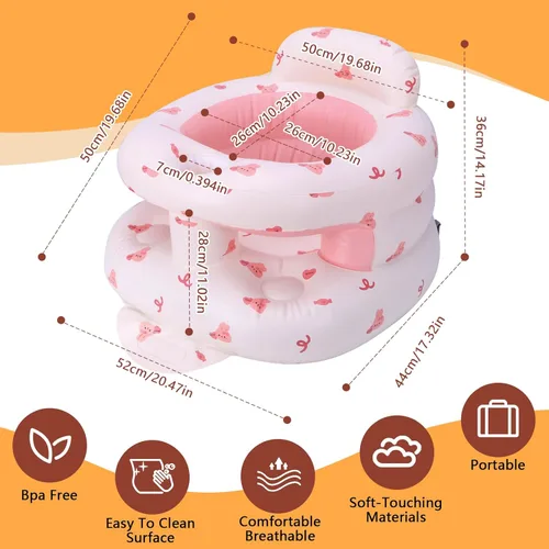 Miniatura 6 de Asiento inflable para bebés de 3 meses en adelante, asiento inflable de apoyo para bebé para sentarse, silla de piso para bebé/niño pequeño