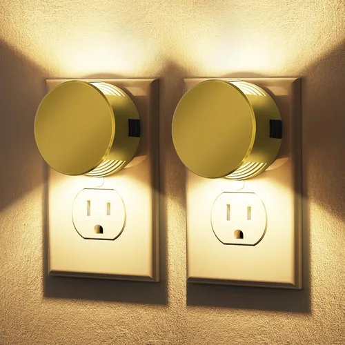 Miniatura 8 de Briignite - Luces nocturnas enchufables a la pared [paquete de 2], luz nocturna con sensor de crepúsculo a amanecer, brillo ajustable, 3000K blanco