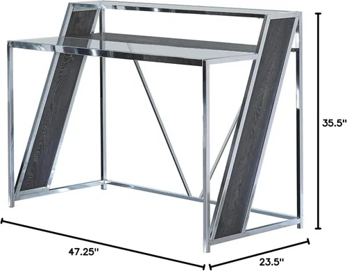 Miniatura 3 de Coaster Furniture Alamosa 805541 - Escritorio de cristal cromado y transparente
