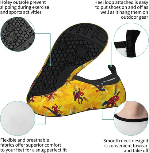 Miniatura 6 de FANSUN Favorite Superheros - Zapatos de agua para niños ligeros antideslizantes descalzos de secado rápido para deportes piscina playa piscina