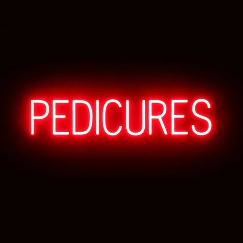 Miniatura 20 de SpellBrite MANI-PEDIS - Letrero para salones de manicura Letreros relacionados con salones de uñas con aspecto de neón, luz LED roja 33.4 x 6.3
