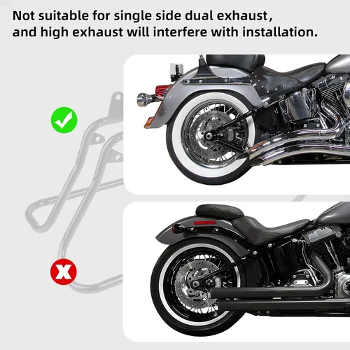 Miniatura 4 de TCT-MOTORPARTS Soportes de conversión para bolsas de sillín Guardaapoyo Compatible con Harley Heritage Springer Softail Fatboy FLSTF FLSTS 1984-2017