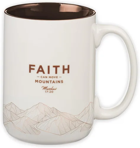 Miniatura 11 de Christian Art Gifts Taza grande de cerámica inspiradora con escritura bíblica para café y té para hombres: Versículo bíblico que anima al hombre