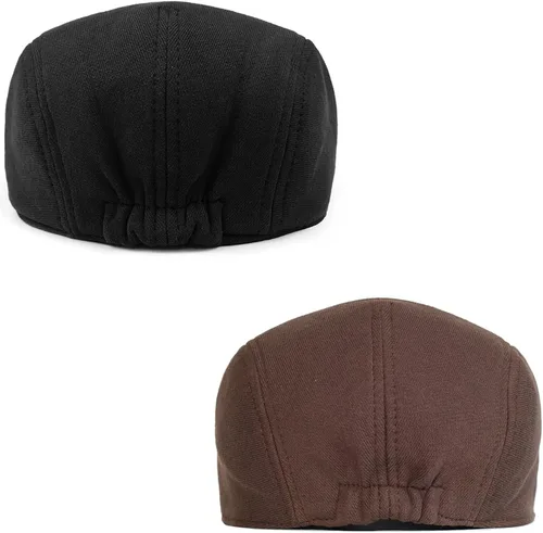 Miniatura 4 de 2 Piezas Gorra Plana de Newsboy para Hombre y Mujer, Boina, Gorra de Ivy, Irlandesa, Gatsby, para Conducir, de Taxista