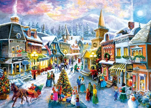 Miniatura 2 de MasterPieces Rompecabezas de Navidad de 1000 piezas, vacaciones victorianas, 19.25 x 26.75 pulgadas