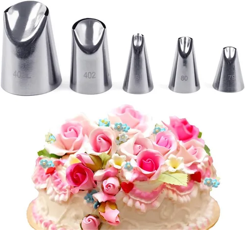 Miniatura 13 de FantasyDay 5 piezas de acero inoxidable rosa flor tuberías puntas tuberías boquillas decoración pasteles suministros galletas magdalenas glaseado