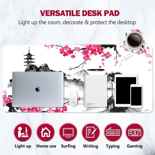 Miniatura 6 de AIMSA Alfombrilla de mouse extendida para juegos, alfombrilla de mouse grande XL con bordes cosidos, base antideslizante duradera para oficina