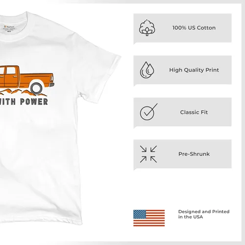 Miniatura 210 de Tee Hunt Camisetas gráficas y camisetas sin mangas para hombre Roll with Power Pickup Truck