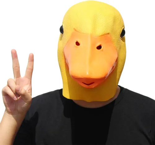 Miniatura 8 de PartyHop - Máscara de pato amarillo - Máscara de látex de Halloween de cabeza completa