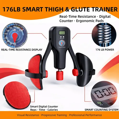 Miniatura 2 de Ejercitador de muslos y entrenador KEGEL, equipo de entrenamiento ajustable de suelo pélvico de 176 libras, tóner interior del muslo para mujeres