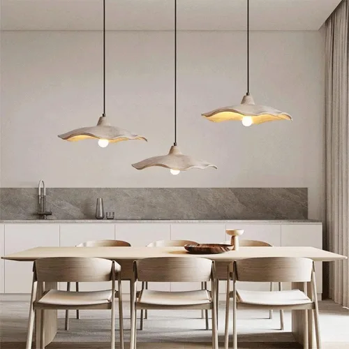 Miniatura 2 de Nordic Large Pendant Lights, Modern Gray Concrete Shade Hanging Pendant Lamp, Vintage Farmhouse Industrial Chandelier for Kitchen Island Dining Room
