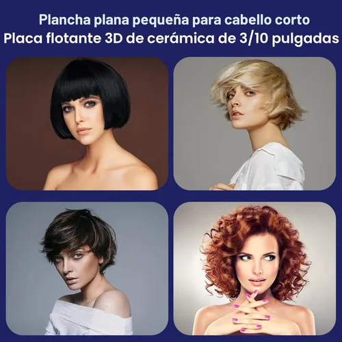 Miniatura 8 de Plancha de Lápiz 3/10'' Planchas Pequeñas para Cabello Corto, Corte Pixie y Flequillo, Alisador de Cabello para Bordes con Pantalla LED, Mini