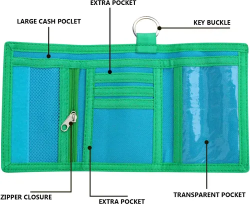 Miniatura 4 de Billetera infantil para niños, con bloqueo RFID, de lona, para deportes al aire libre, regalos para festivales, regalos de cumpleaños, diseño