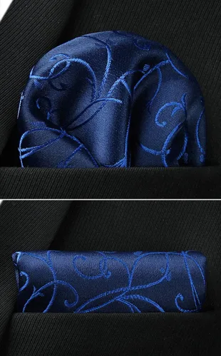 Miniatura 41 de Corbatas florales tejidas clásicas para hombre, corbata cuadrada de bolsillo, corbatas formales para hombres, boda con pañuelo
