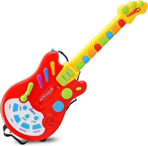 Miniatura 3 de Dimple Guitarra electrónica musical portátil para niños con más de 20 botones, palancas y modos interactivos para niños, el mejor juguete para niñas