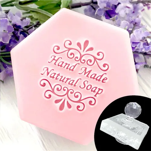 Sello acrílico transparente hecho a mano con palabras de jabón, sello en relieve, personalidad, manualidades, capítulos acrílicos (9, manija)