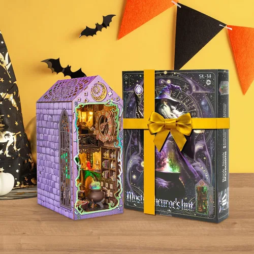 Miniatura 8 de BenBen - Kit de rincón de libros - Kit de casa en miniatura DIY para adultos, adolescentes, casita de libros en miniatura, decoración de estantería