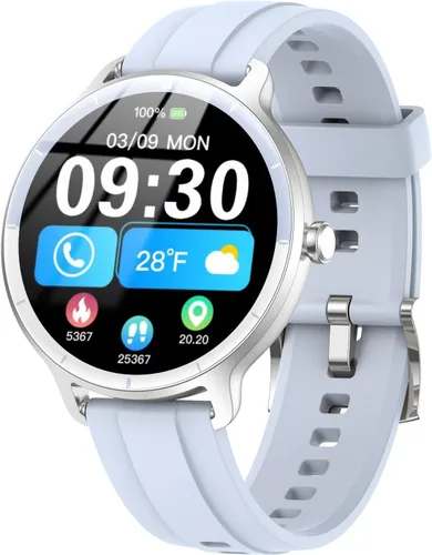 Reloj inteligente para hombres y mujeres (respuesta/hacer llamadas), reloj inteligente con voz AI integrada, rastreador de fitness HD de 1.27