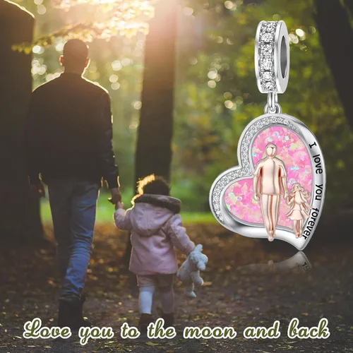 Miniatura 8 de PROESS Dije para padre, madre e hija, pulsera de plata de ley para pulseras, regalos de cumpleaños, día de San Valentín, para hija, madre, amante