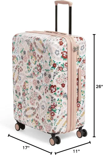 Miniatura 5 de Vera Bradley Maleta rígida con ruedas para mujer, Paisley de la pradera, Maleta con ruedas rígidas