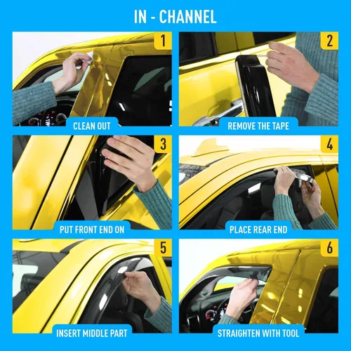 Miniatura 7 de Deflectores de ventana extra duraderos en el canal, protectores de lluvia aptos para Toyota RAV4 2013-2018, viseras solares, ventilación de viento