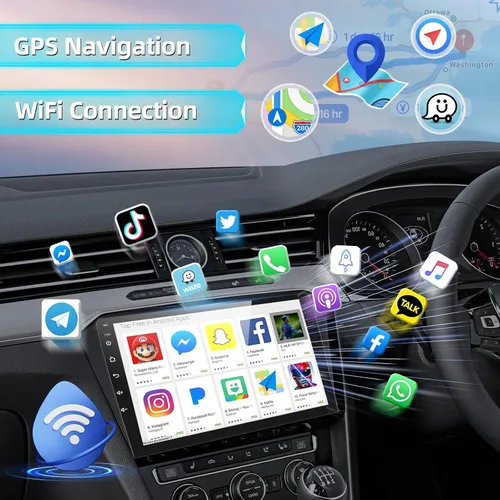 Miniatura 3 de Podofo Radio estéreo de coche para Ford F-150 F150 2008-2014 con CarPlay inalámbrico y Android Auto 9 pulgadas pantalla táctil Bluetooth audio