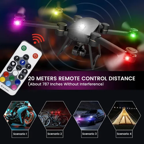 Miniatura 2 de 4 luces estroboscópicas LED inalámbricas mejoradas con control remoto, luces de advertencia de emergencia recargables por USB, luces LED