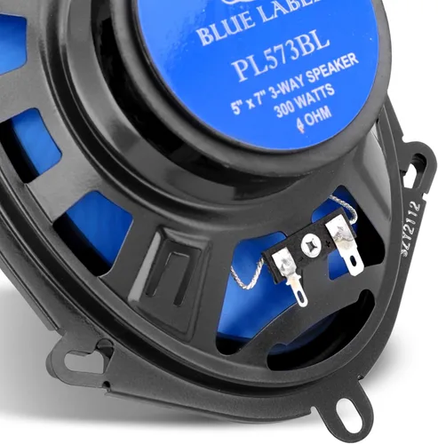 Miniatura 6 de Altavoz de sonido de coche de 5" x 7" (par) – Cono de inyección de poliéster azul mejorado de 3 vías 300 vatios con borde de goma de butilo